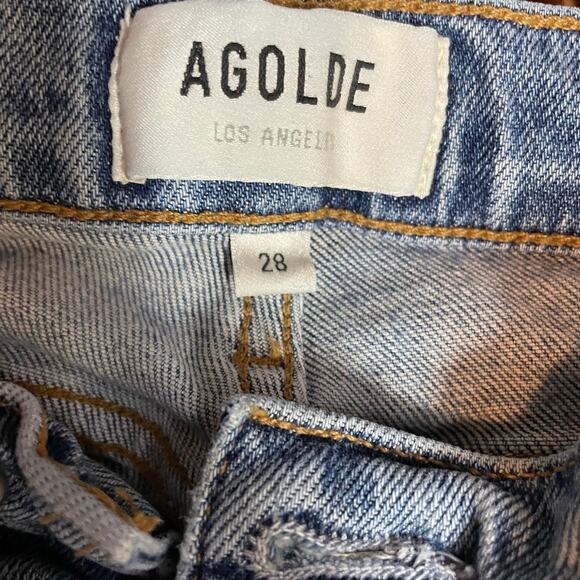Agolde Nico Slim High Rise Ankle Distressed Stretch Jeans Womens 28 - Picture 12 of 16